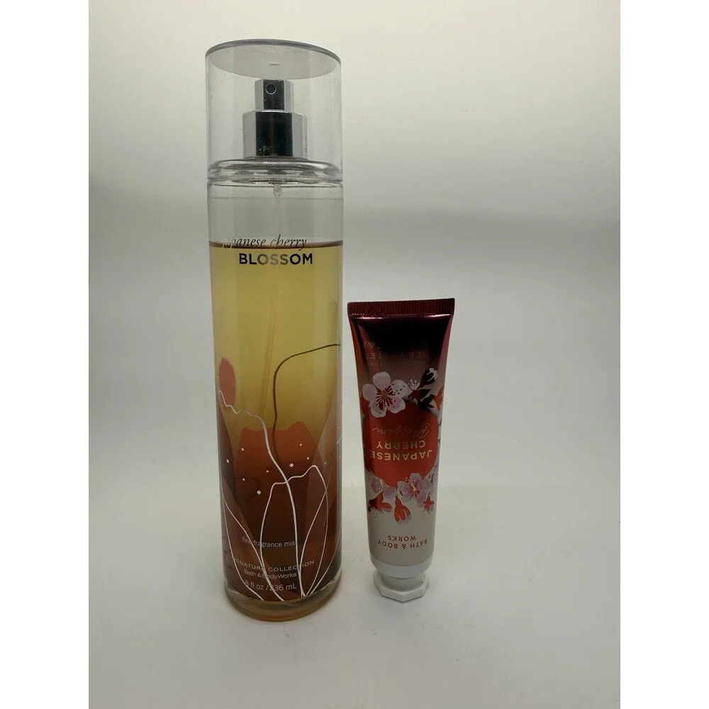 2 Bath Body Works‎ JAPANESE CHERRY BLOSSOM ORIGINAL MIST AND HAND CREAM 1 FLOZ